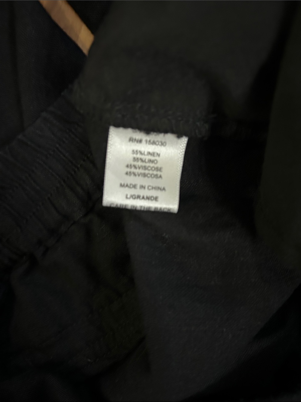 LOVE TREE Linen Pants Black Relaxed Drawstring Casual Size L Drawstring - Picture 7 of 7
